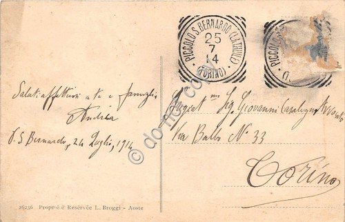 Cartolina - Petit Saint Bernard Frontiera Franco Italiana e Hospice …
