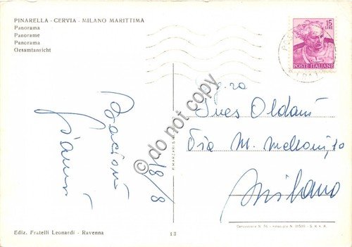 Cartolina - Pinarella Cervia Milano Marittima panorama anni'60