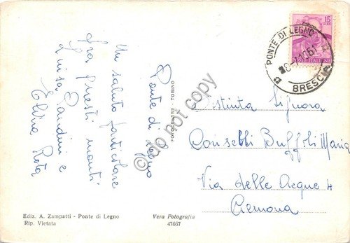 Cartolina - Ponte di Legno Panorama 1961
