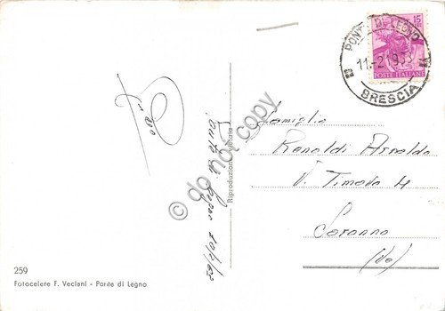 Cartolina - Ponte di Legno panorama 1963