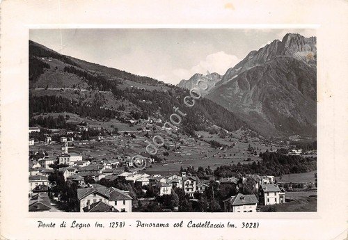 Cartolina - Ponte di Legno Panorama con Castellaccio 1950 | Immagine principale