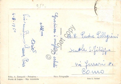 Cartolina - Ponte di Legno Panorama con Castellaccio 1950 | Immagine Gallery 2