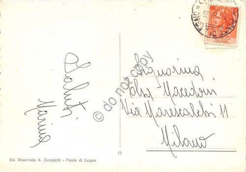 Cartolina - Ponte di Legno Panorama con Gruppo Castellaccio