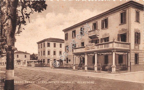 Cartolina - Postcard - Abano Terme - Stabilimento Termale Belvedere … | Immagine principale