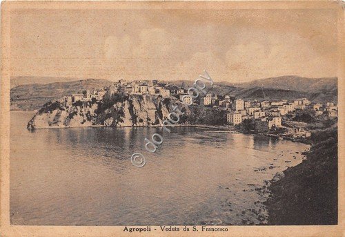 Cartolina - Postcard - Agropoli - veduta da S. Francesco …