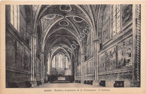 Cartolina - Postcard - Assisi Basilica S. Francesco Interno 1938 …