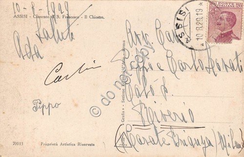 Cartolina - Postcard - Assisi Convento S. Francesco Chiostro 1929 … | Immagine Gallery 2