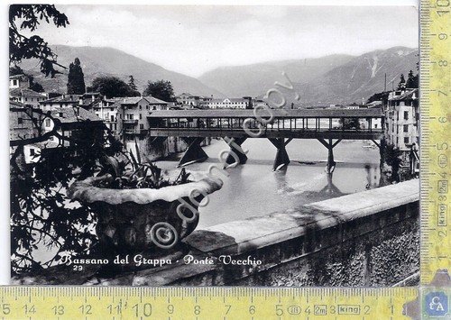 Cartolina - Postcard - Bassano - Ponte Vecchio - 1956 | Immagine principale
