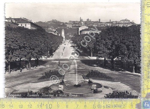 Cartolina - Postcard - Bergamo - Piazzale Stazione - Viale … | Immagine principale