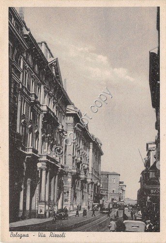 Cartolina - Postcard - Bologna - Via Rizzoli - animata …