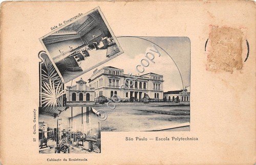 Cartolina - Postcard - Brazil S. Paulo Escola Polytecnica Cabinete … | Immagine principale