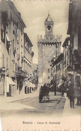 Cartolina - Postcard - Brescia - Corso Garibaldi - Animata … | Immagine principale