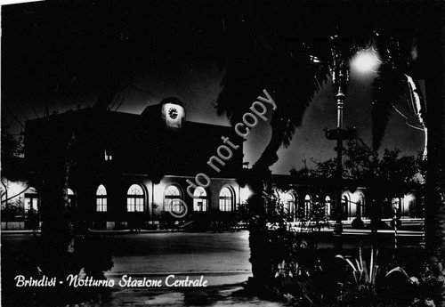 Cartolina - Postcard - Brindisi - Stazione Centrale - Notturno …