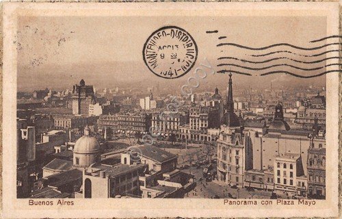 Cartolina - Postcard - Buenos Aires - Panorama - Plaza …