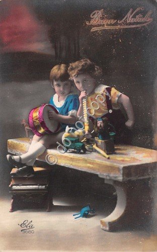 Cartolina - Postcard - Buon Natale - bambini - giocattoli | Immagine principale