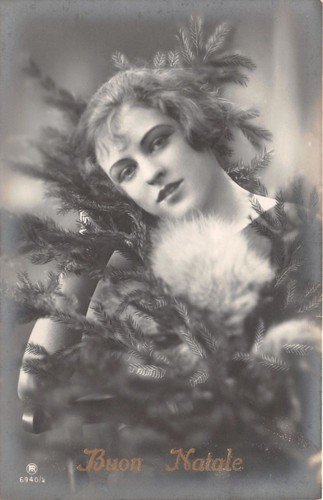 Cartolina - Postcard - Buon Natale - Donna - pelliccia … | Immagine principale