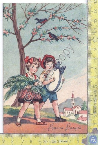 Cartolina - Postcard - Buona Pasqua - Bambini e uovo … | Immagine principale