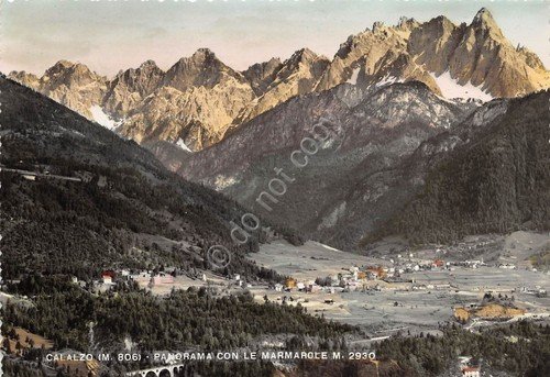 Cartolina - Postcard - Calalzo - Panorama con Marmarole - …