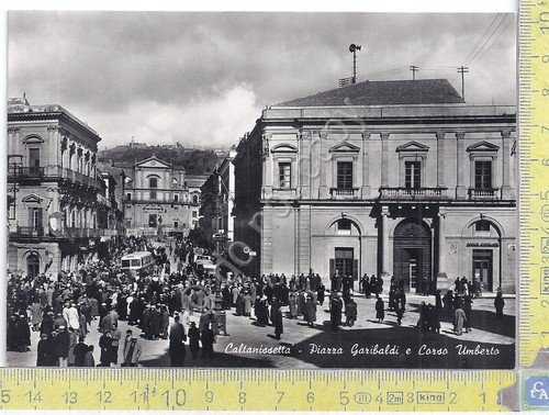 Cartolina - Postcard - Caltanisetta - P.za Garibaldi e Cso …