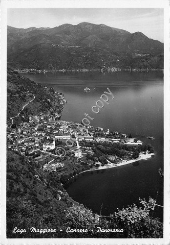 Cartolina - Postcard - Cannero Panorama dall'alto 1955