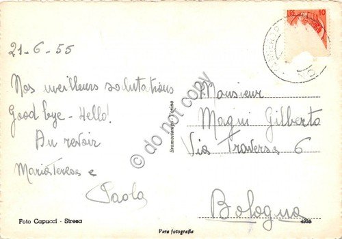 Cartolina - Postcard - Cannero Panorama dall'alto 1955