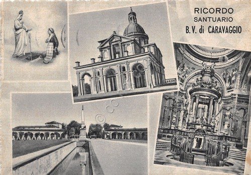 Cartolina - Postcard - Caravaggio - Santuario - vedutine - …