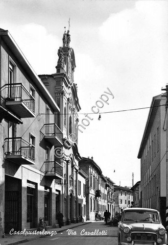 Cartolina - Postcard - Casalpusterlengo Via Cavallotti | Immagine principale