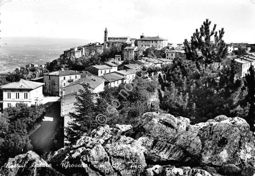 Cartolina - Postcard - Castell'Azzara - Panorama - 1957 | Immagine principale