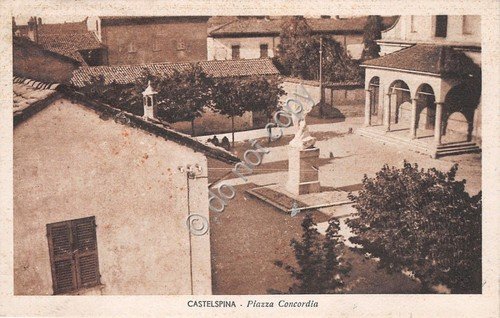 Cartolina - Postcard - Castelspina - Piazza Concordia - 1940