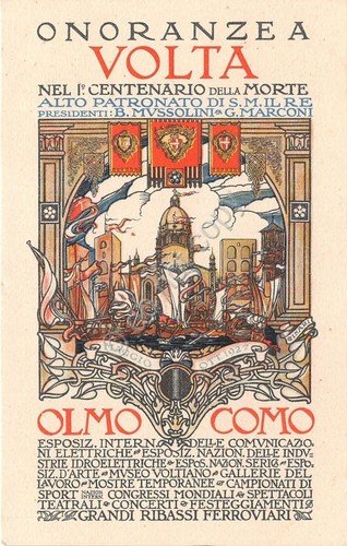 Cartolina - Postcard - Centenario della morte di Volta - …