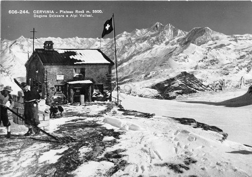 Cartolina - Postcard - Cervinia- Dogana Svizzera - Alpi Vallesi …