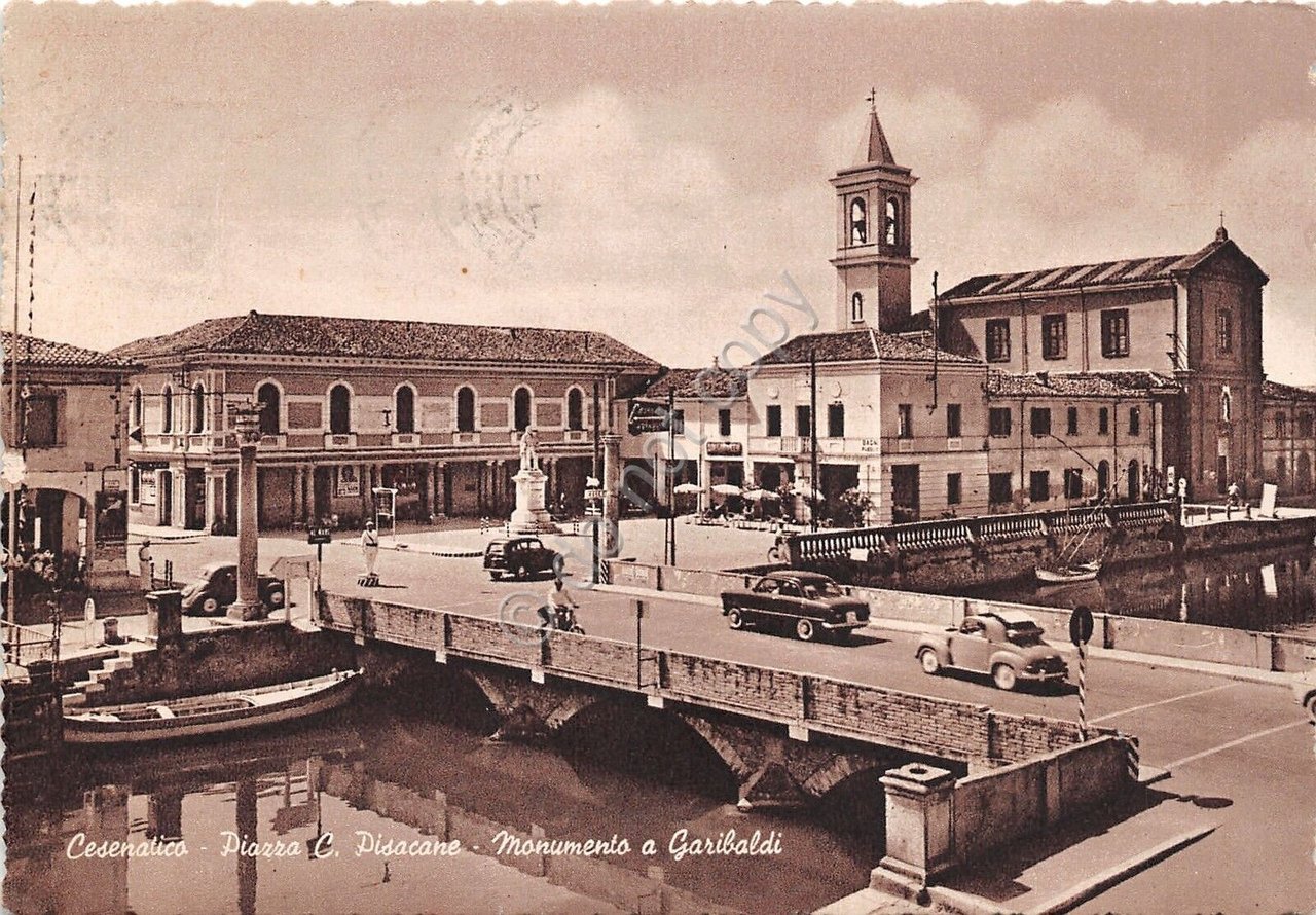 Cartolina - Postcard - Cesenatico - Piazza Pisacane - Auto …