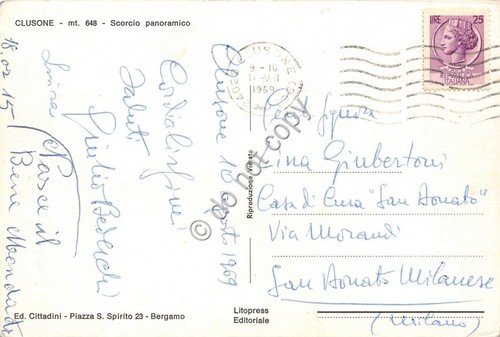 Cartolina - Postcard - Clusone panorama 1969 | Immagine Gallery 2