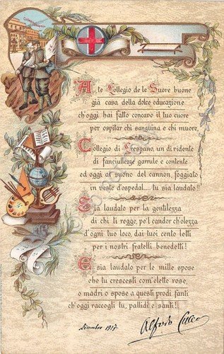 Cartolina - Postcard - Collegio Crespano - Treviso - Poesia …