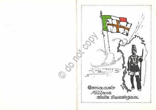 Cartolina - Postcard - Comando Militare della Sardegna Cartoncino doppio
