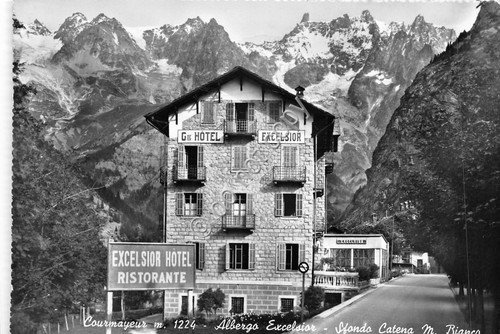 Cartolina - Postcard - Courmayeur - Albergo Excelsior - 1959