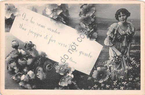 Cartolina - Postcard - Dai bei rami scendea una pioggia … | Immagine principale