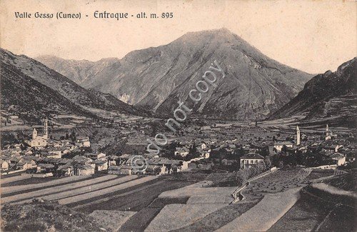 Cartolina - Postcard - Entraque Valle Gesso panorama anni '10 | Immagine principale