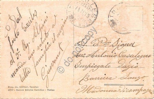 Cartolina - Postcard - Exilles Via Principale animata 1915