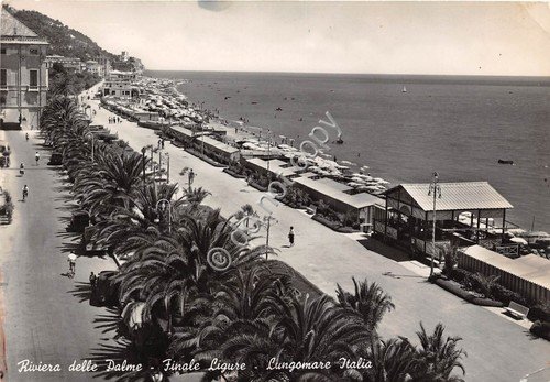 Cartolina - Postcard - Finale Ligure Lungomare Italia Spiaggia 1955 | Immagine principale