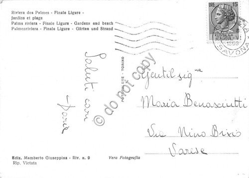 Cartolina - Postcard - Finale Ligure panorama dall'alto spiaggia e …