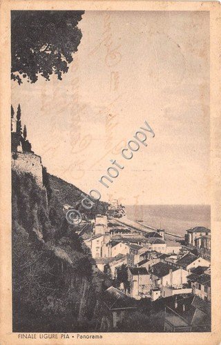 Cartolina - Postcard - Finale Ligure Pia - panorama dall'alto …