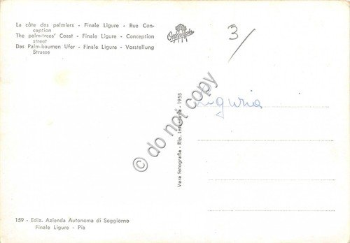 Cartolina - Postcard - Finale Ligure Via Concezione | Immagine Gallery 2