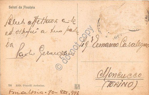 Cartolina - Postcard - Finalpia Bagni Jolanda di Boncardo animata …