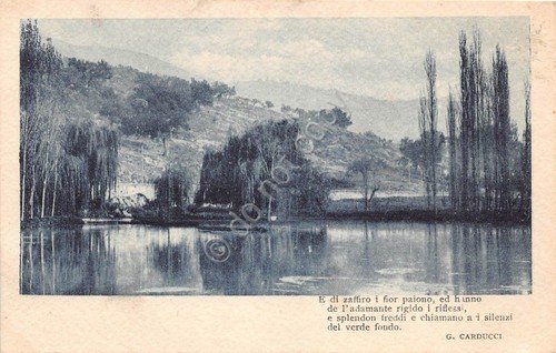 Cartolina - Postcard - fiume - Poesia Carducci - anni …
