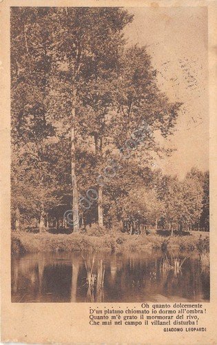 Cartolina - Postcard - fiume - Poesia Leopardi - 1914