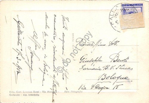 Cartolina - Postcard - Gallarate Chiostrino S. Francesco 1952
