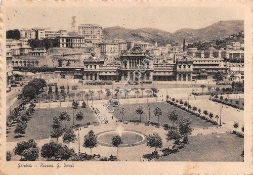 Cartolina - Postcard - Genova - Piazza Verdi dall'alto - … | Immagine principale