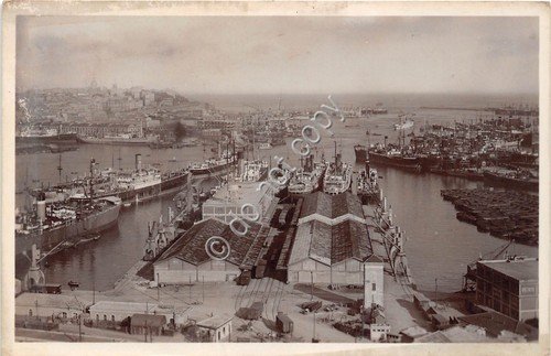 Cartolina - Postcard - Genova panorama del porto navi barche …