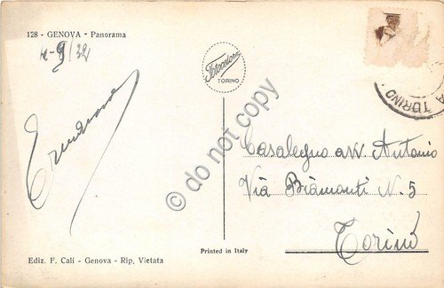 Cartolina - Postcard - Genova panorama del porto navi barche …